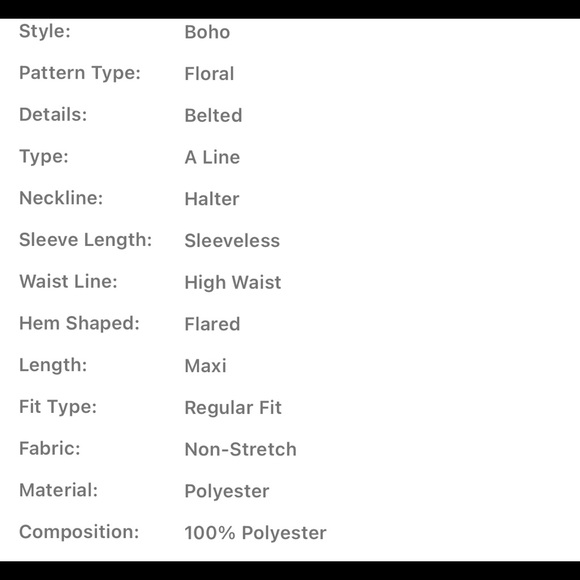 Boho Floral Print Belted Halter Maxi Dress - Picture 8 of 8